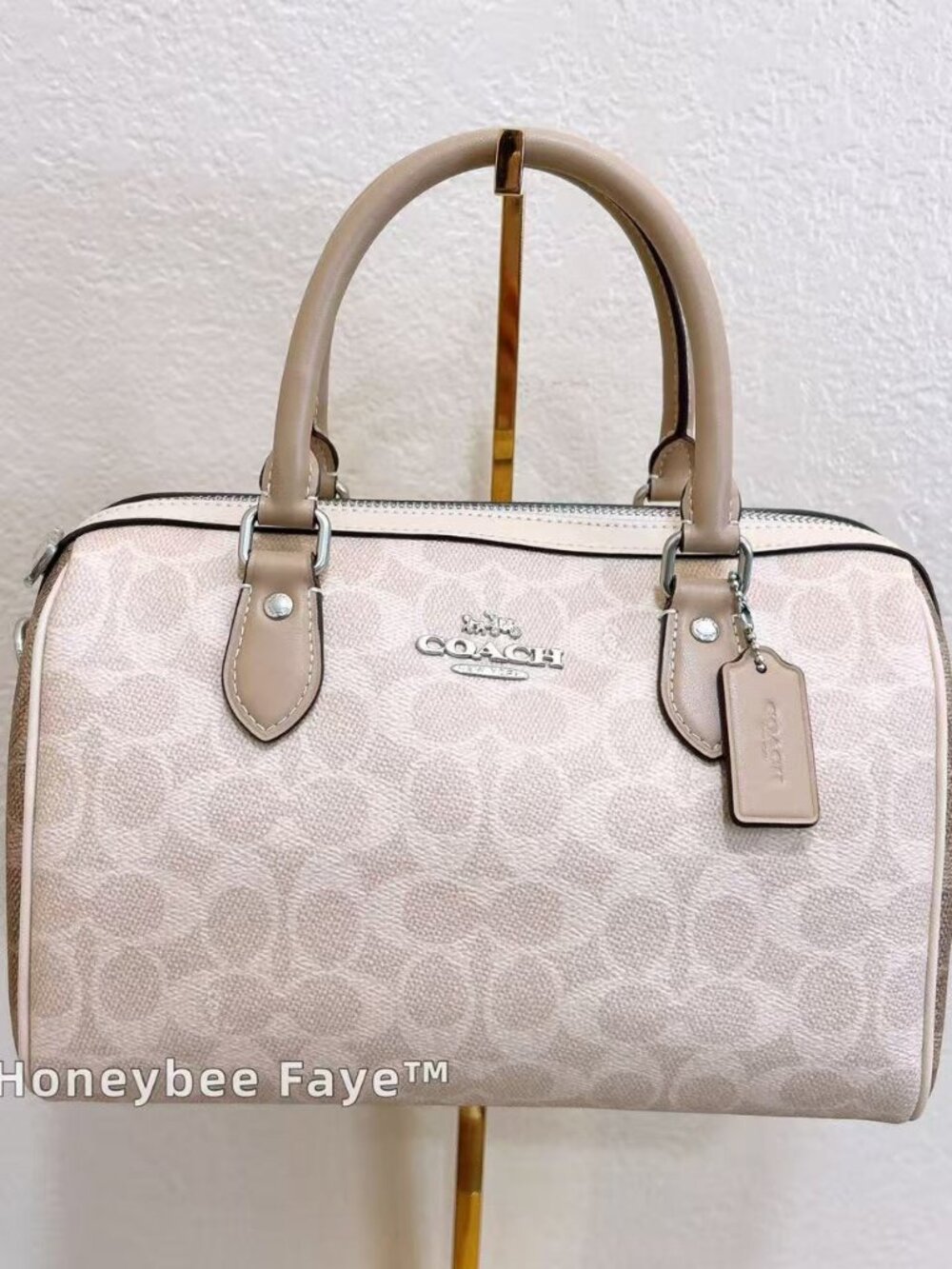 NWT Coach Rowan Satchel Bag In Blocked Signature Canvas CW377 Sand/Taupe Multi